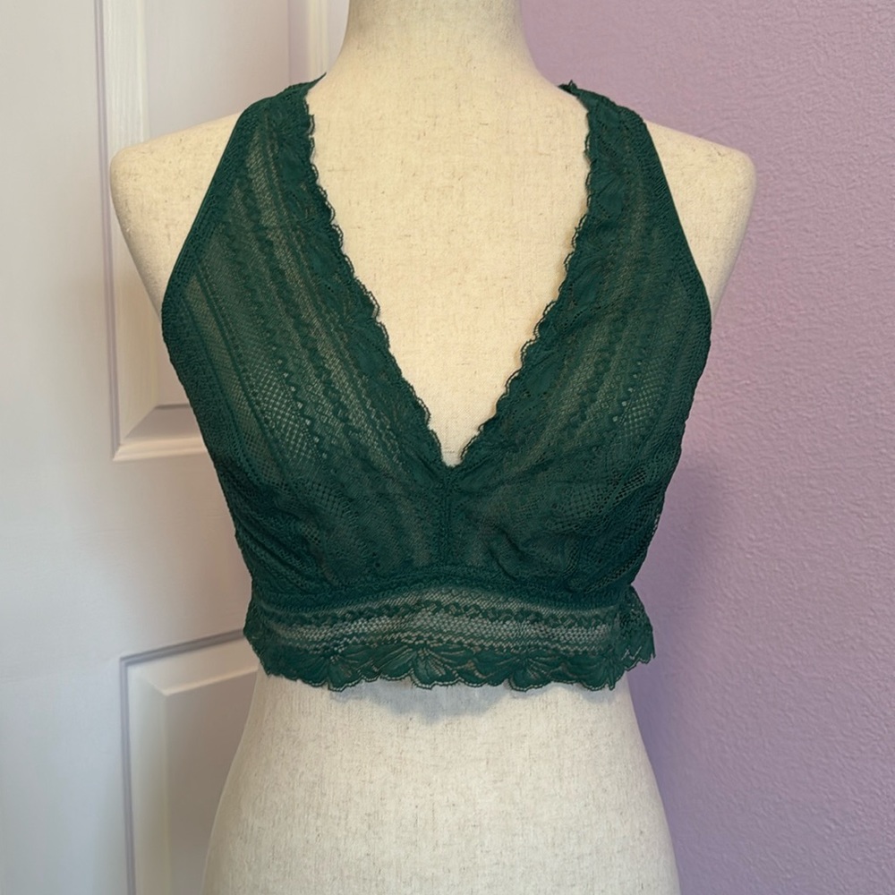 NWOT Auden Size L Women’s Green Lace Bralette